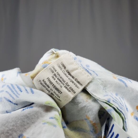 Print Fresh Button Pajama Shirt Women Medium Organic Cotton Camel Floral - Picture 12 of 12